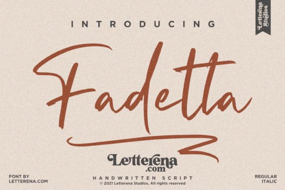 Fadetta: A Handwritten Font for Campaigns